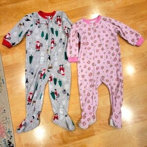 Fleece Long Sleeve Footie Pajama Bundle Size 18 Months
